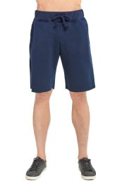 24 Wholesale Knocker Men's Fleece Shorts In Navy Size Large