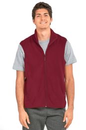 36 Pieces Knocker Men's Polar Fleece Vest Burgundy Size Medium - Mens Jackets