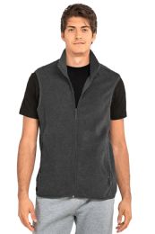 36 Pieces Knocker Men's Polar Fleece Vest Charcoal Grey Size Large - Mens Jackets