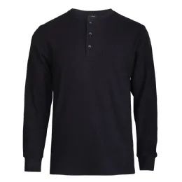 12 Wholesale Knocker Men's WafflE-Knit Thermal Henley Shirt Size M