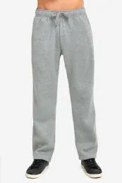 12 Wholesale Knocker Mens Heavy Weight Fleece Sweatpants In Heather Grey Size S