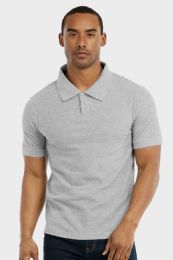 30 of Knocker Mens Slim Polo Shirt In Heather Grey Size Large