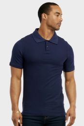 30 of Knocker Mens Slim Polo Shirt In Navy Size Medium