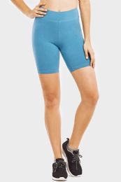 48 Wholesale Ladies Cotton 15" OuT-Seam Shorts With Wide Waistband In Size Large