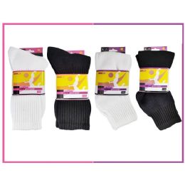 60 Wholesale Ladies Sport Ankle 3 Pair Pack Black Size 9-11