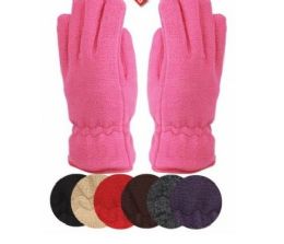 24 Wholesale Ladies Thermal Fleece Glove Black Only