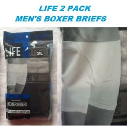 36 Wholesale Life 2 Pack Men's Boxer Briefs ( ) Size Large