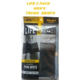 36 Pieces Life 2 Pack Men's Trunk Briefs ( ) Size Medium - Mens Underwear