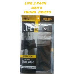 36 Wholesale Life 2 Pack Men's Trunk Briefs ( ) Size Large