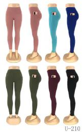 24 Pieces Long Pants Solid Color Size L/ xl - Womens Leggings