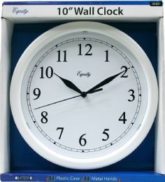 6 Bulk Wall Clock 10inc White