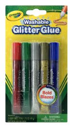 12 Bulk Crayola Glitter Glue 5ct Bold