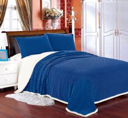 4 Wholesale Luxurious Soft Mermaid Sherpa Blanket In King Size Color Navy