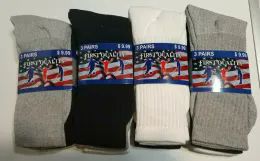108 Units of Made In Pakistan Assorted Color Crew Socks Size 10/13 - Mens Crew Socks