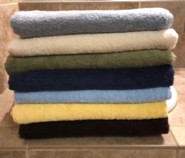 12 Wholesale Majestic Luxury Long Lasting Cotton Bath Towel In Size 27x52 In Navy Blue