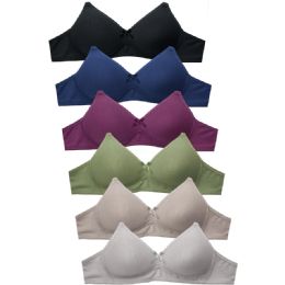 288 Pieces Mamia Ladies Cotton Plain No Wire Bra Cup C - Womens Bras And Bra Sets