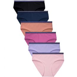 216 Pieces Mamia Ladies Stripe Band Cotton Bikini Panty Medium - Womens Underwear For Donation