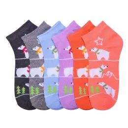 432 Pairs Mamia Spandex Socks (pbear) 6-8 - Girls Ankle Sock