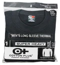 24 of Men's Black Heavyweight Thermal Top, Size Small
