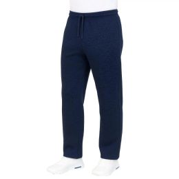 24 Pieces Men's Classic Heavyweight Fleece Sweatpants With Open Bottom Navy Size 3XLarge - Mens Sweatpants