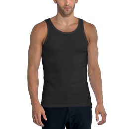 Wholesale Footwear Men's Classic Ribbed Tank Top Black Medium 5-Pack
