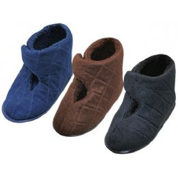 36 of Men's Corduroy  Touch Closure Wrap All Close House Slippers Sizes L-xl