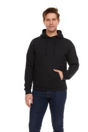 Men's Cotton Fleece Hooded Sweat Shirt Black Size Medium