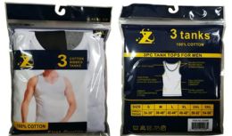 24 Wholesale Men's Cotton Ribbed Tanks T-Shirts Size xl