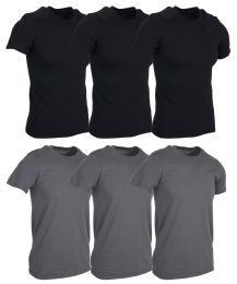 Men's Cotton Short Sleeve T-Shirt Size Medium - Black And Gray
