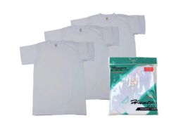 72 Pieces Men's Crew Neck Cotton White T-Shirt Round Neck Size L - Mens Undershirts