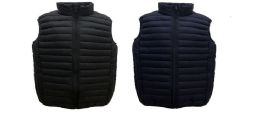 12 Wholesale Men's Fashion Nylon Bubble Vest In Navy (pack A: S-Xl)