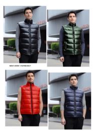 12 Pieces Men's Fashion Puffer Shiny Vest In Assorted Colors Package B - Mens Jackets