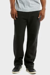 24 Wholesale Men's Fleece Sweatpants In Black Size 3xl