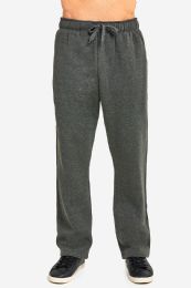 24 Bulk Men's Fleece Sweatpants In Charcoal Size L