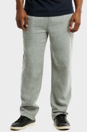 24 Wholesale Men's Fleece Sweatpants In Heather Grey Size M