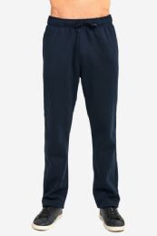 24 Wholesale Men's Fleece Sweatpants In Navy Size M