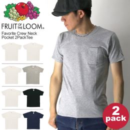 36 Pieces Men's Fruit Of The Loom 2 Pack Pocket T-Shirt ,size Medium - Mens T-Shirts