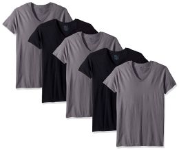 24 Pieces Men's Fruit Of The Loom 6 Pack V Neck T Shirts, Size Large - Mens T-Shirts