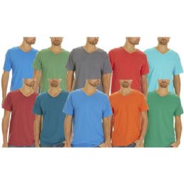 144 Pieces Men's Fruit Of The Loom V Neck T Shirts, Size Medium - Mens T-Shirts