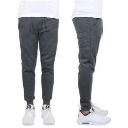 24 Wholesale Men's Heavy Weight Joggers In Charcoal Size S