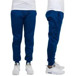 24 Wholesale Men's Heavy Weight Joggers In Royal Blue Size M