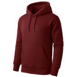 24 Packs Men's Heavyweight FleecE-Lined Pullover Hoodie Burgundy Size 5XL - Mens Sweat Shirt