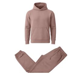12 Packs Men's Heavyweight Soft Fleece Pullover Hoodie & Jogger Set Purple Size M - Mens Sweat Shirt
