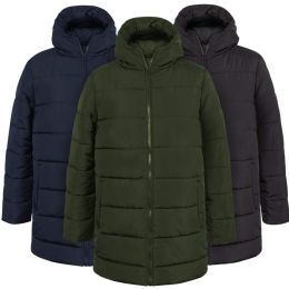 10 of Men's Hooded Puffer Winter Coat - Dark Colors Small