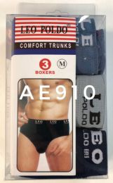 60 Wholesale Men's Leo Poldo Comfort Trunks Size M