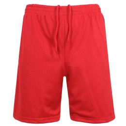 24 Pieces Men's Lightweight Breathable Moisture Wicking Mesh Shorts Red 3xLarge - Mens Shorts
