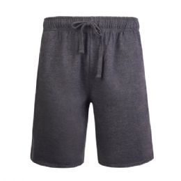 24 Pieces Men's Lightweight Fleece Shorts Size 3X-Large In Charcoal Gray - Mens Shorts