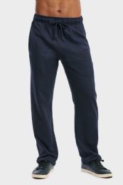 36 Wholesale Men's Lightweight Fleece Sweatpants In Navy Size L