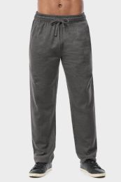 24 Wholesale Men's Mediumweight Fleece Sweatpants In Charcoal Size xl