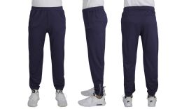 24 Packs Men's Moisture Wicking Performance Jogger With Ankle Zippers Navy Size XL - Mens Sweatpants